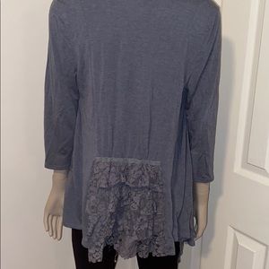 Grey Top with Lace Back